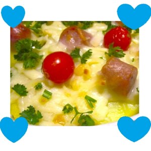 ミニトマト&ルッコラ&ウインナー&ポテトのチーズ焼